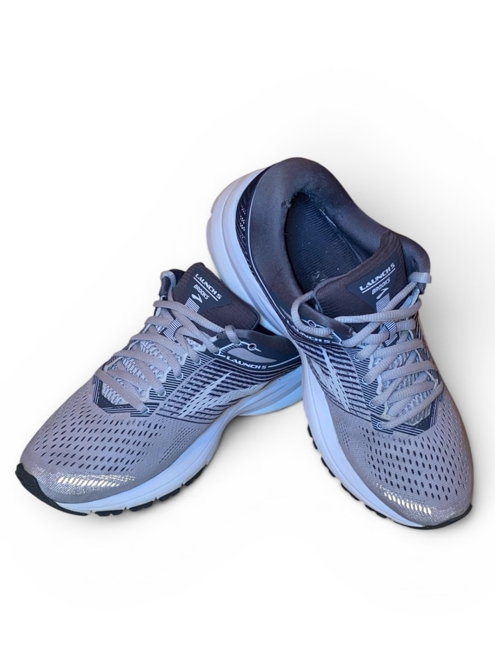 BROOKS LAUNCH 5 Women’s Neutral Runner Trainer Gray Ebony and White Size 8M - Picture 2 of 9